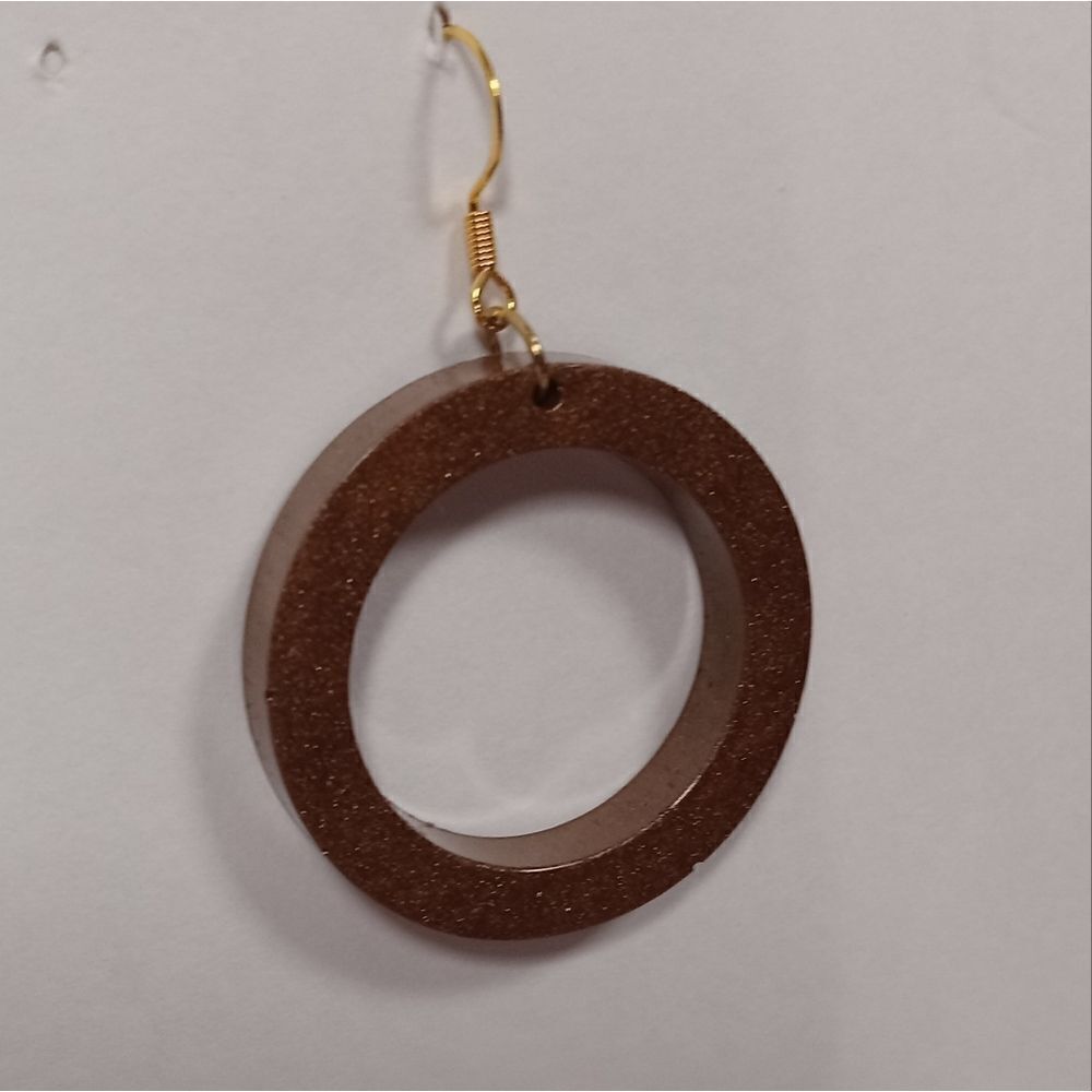 5/$25 Brown circle resin earrings